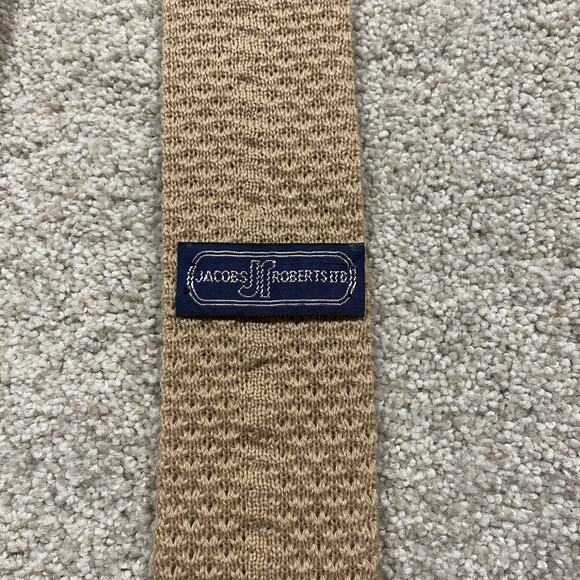 VTG Knit Silk Tie Mens Textured Necktie USA Retro 80s Disco Formal Wedding - Picture 3 of 4